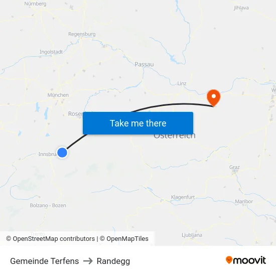Gemeinde Terfens to Randegg map