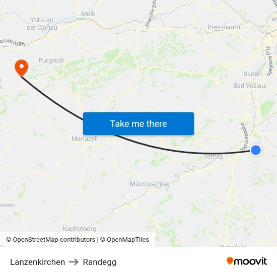 Lanzenkirchen to Randegg map
