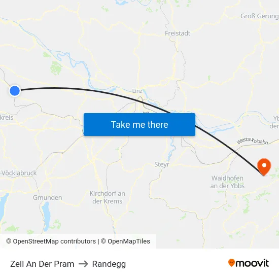 Zell An Der Pram to Randegg map