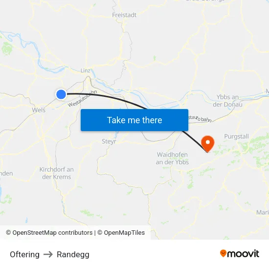 Oftering to Randegg map