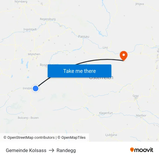 Gemeinde Kolsass to Randegg map