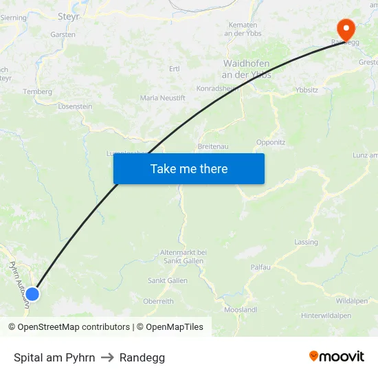 Spital am Pyhrn to Randegg map