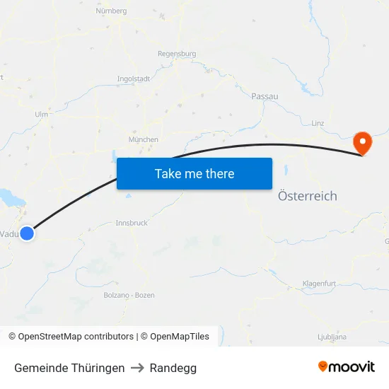 Gemeinde Thüringen to Randegg map