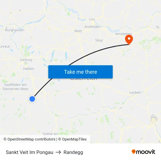 Sankt Veit Im Pongau to Randegg map