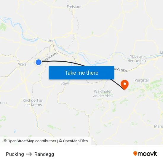 Pucking to Randegg map