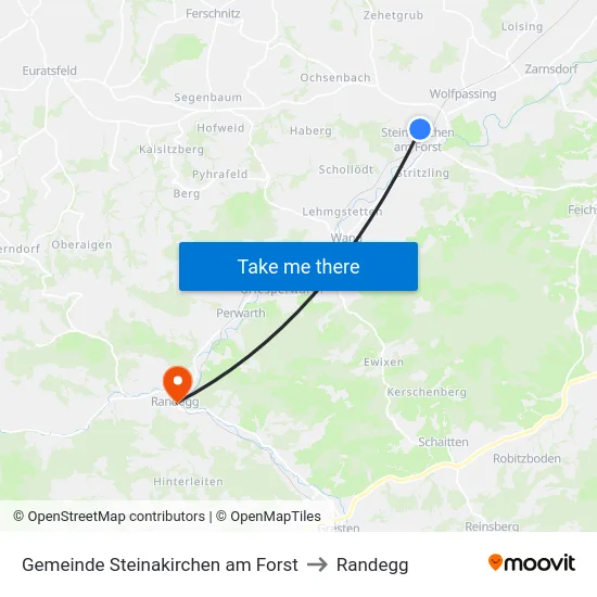 Gemeinde Steinakirchen am Forst to Randegg map