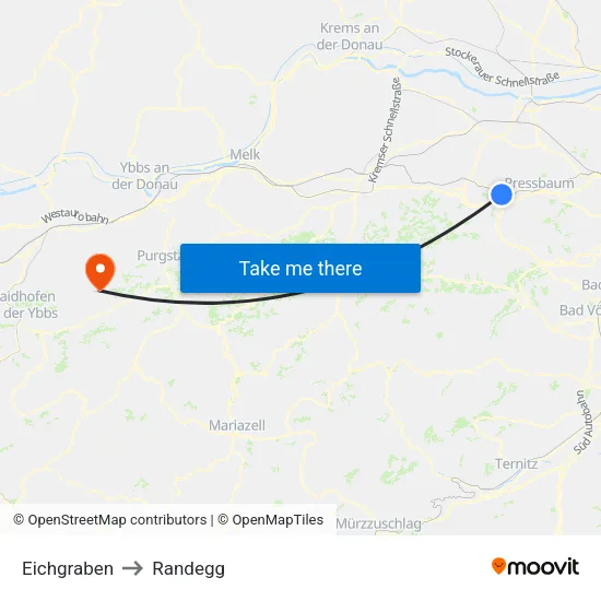 Eichgraben to Randegg map