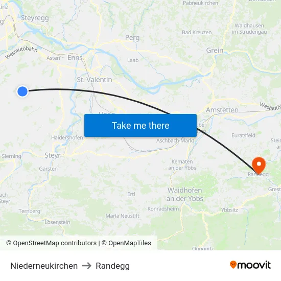 Niederneukirchen to Randegg map