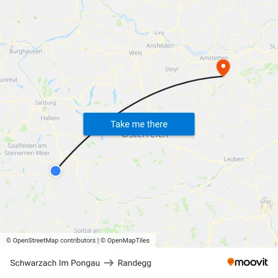 Schwarzach Im Pongau to Randegg map