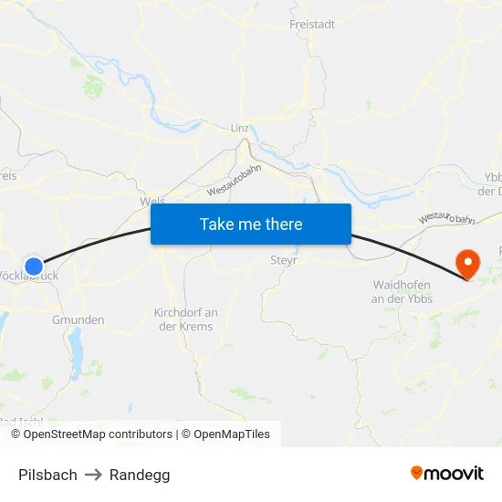 Pilsbach to Randegg map