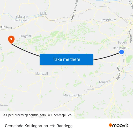Gemeinde Kottingbrunn to Randegg map
