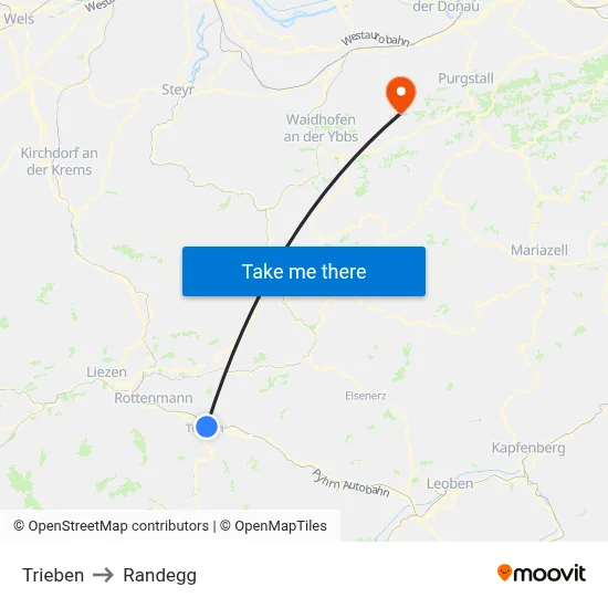 Trieben to Randegg map