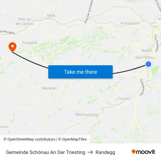Gemeinde Schönau An Der Triesting to Randegg map