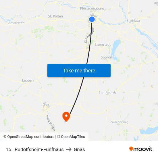 15., Rudolfsheim-Fünfhaus to Gnas map