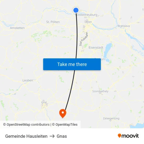 Gemeinde Hausleiten to Gnas map