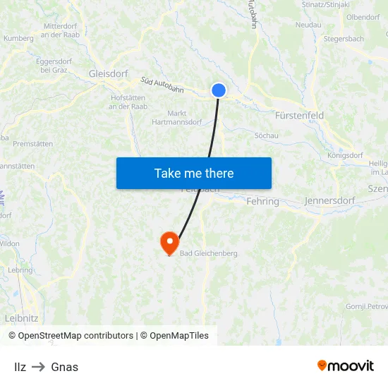 Ilz to Gnas map