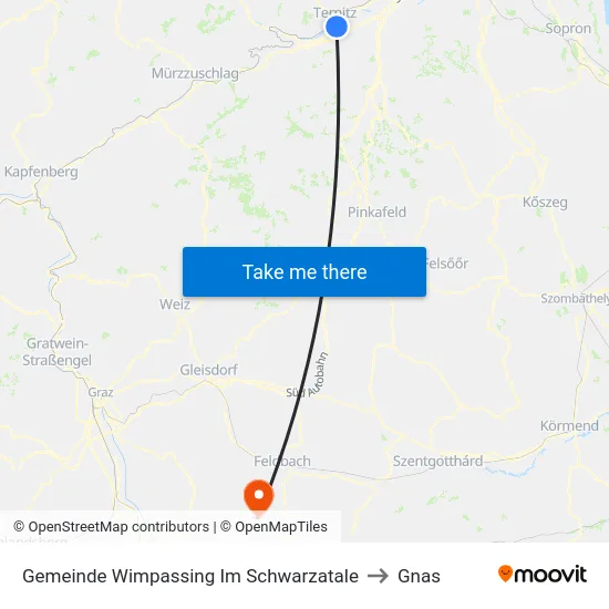 Gemeinde Wimpassing Im Schwarzatale to Gnas map