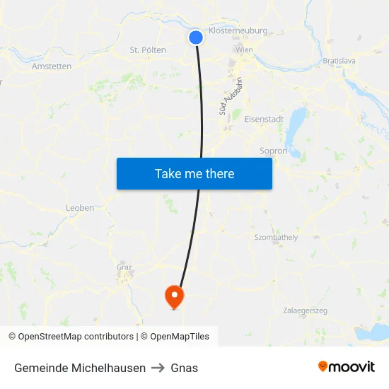 Gemeinde Michelhausen to Gnas map