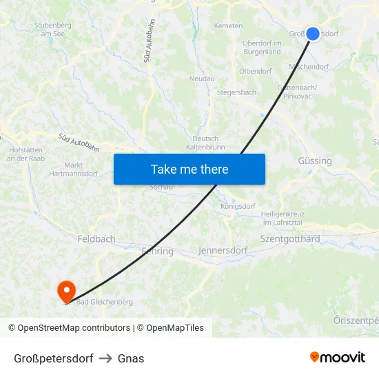 Großpetersdorf to Gnas map