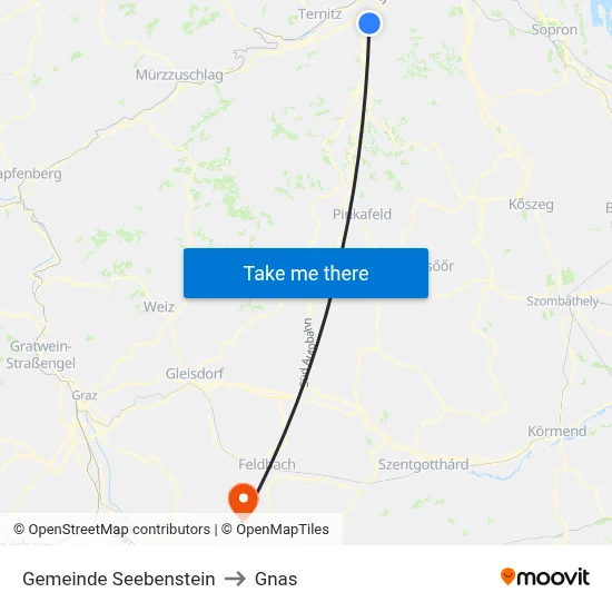 Gemeinde Seebenstein to Gnas map