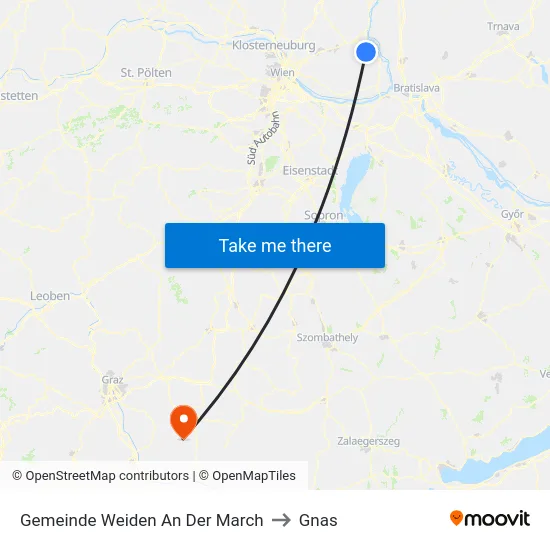 Gemeinde Weiden An Der March to Gnas map