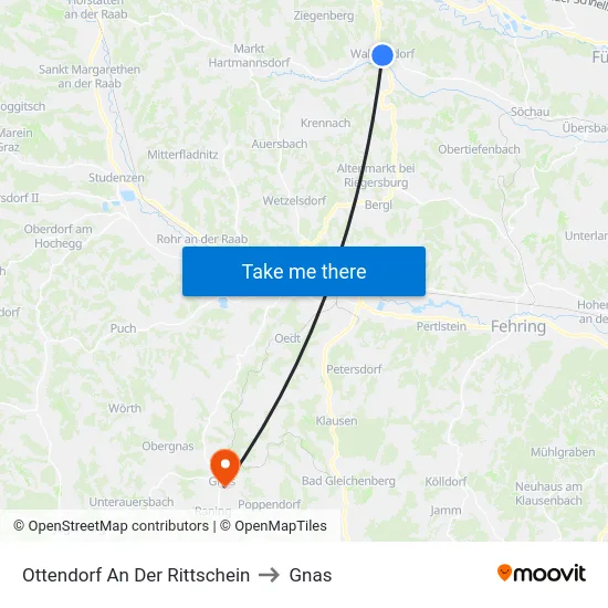Ottendorf An Der Rittschein to Gnas map