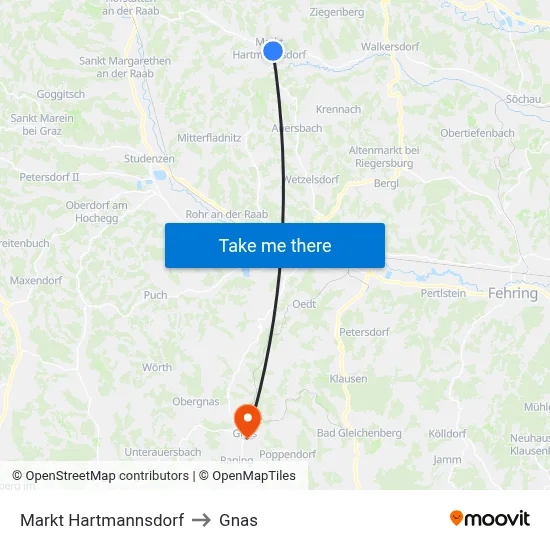 Markt Hartmannsdorf to Gnas map