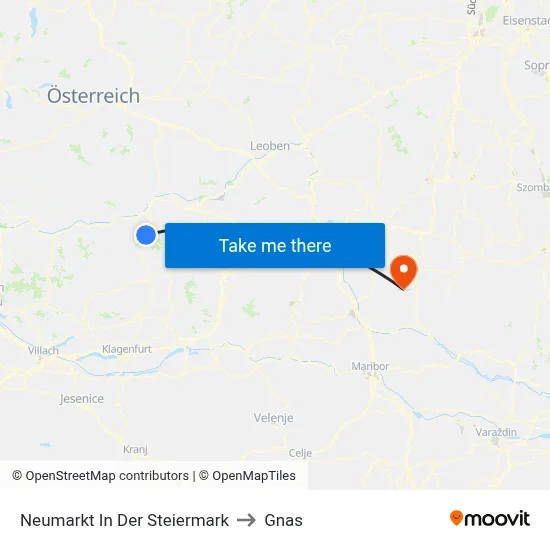 Neumarkt In Der Steiermark to Gnas map