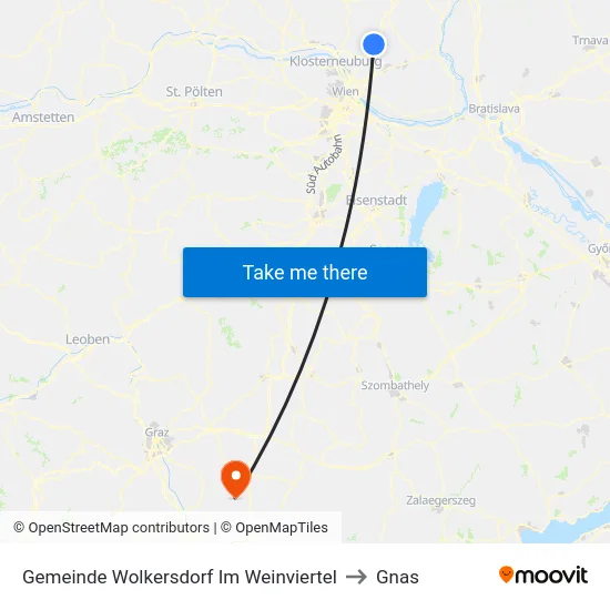 Gemeinde Wolkersdorf Im Weinviertel to Gnas map