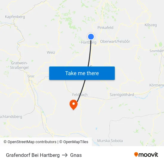 Grafendorf Bei Hartberg to Gnas map