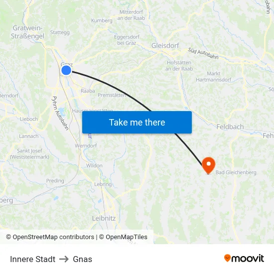 Innere Stadt to Gnas map