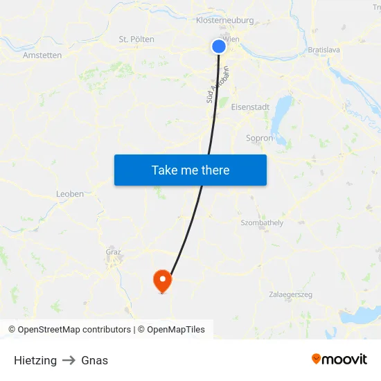 Hietzing to Gnas map