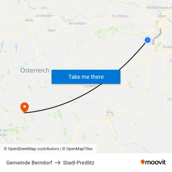 Gemeinde Berndorf to Stadl-Predlitz map