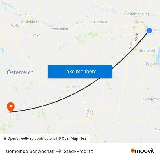 Gemeinde Schwechat to Stadl-Predlitz map