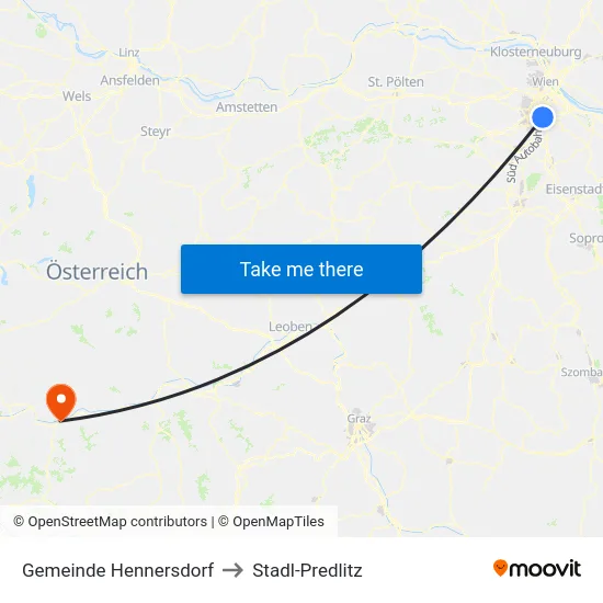 Gemeinde Hennersdorf to Stadl-Predlitz map