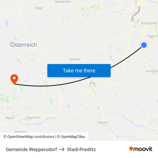 Gemeinde Weppersdorf to Stadl-Predlitz map