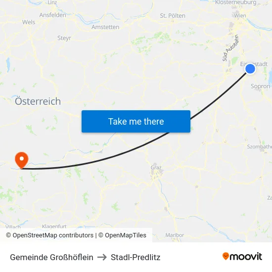 Gemeinde Großhöflein to Stadl-Predlitz map