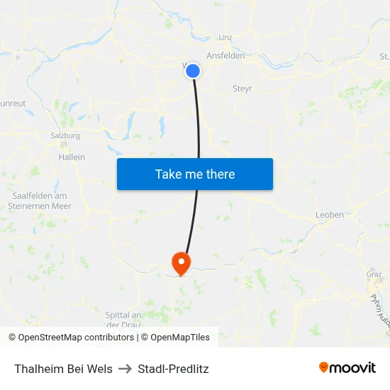 Thalheim Bei Wels to Stadl-Predlitz map