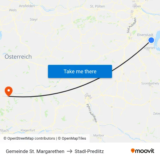 Gemeinde St. Margarethen to Stadl-Predlitz map