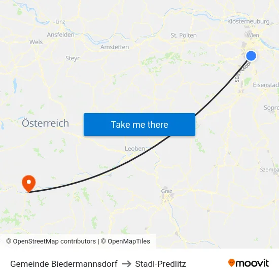 Gemeinde Biedermannsdorf to Stadl-Predlitz map