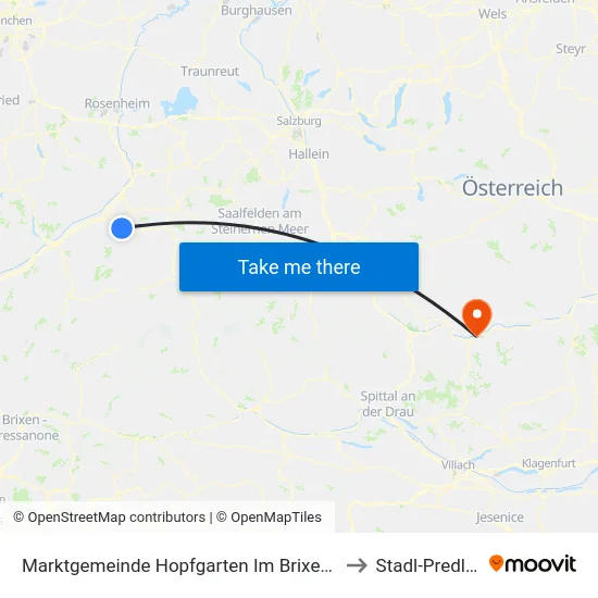 Marktgemeinde Hopfgarten Im Brixental to Stadl-Predlitz map