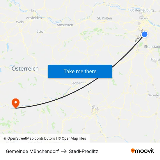 Gemeinde Münchendorf to Stadl-Predlitz map