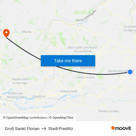 Groß Sankt Florian to Stadl-Predlitz map