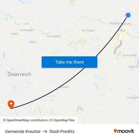 Gemeinde Kreuttal to Stadl-Predlitz map