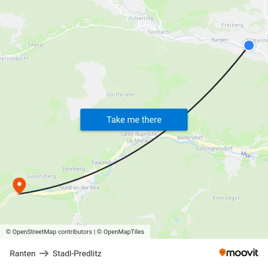 Ranten to Stadl-Predlitz map