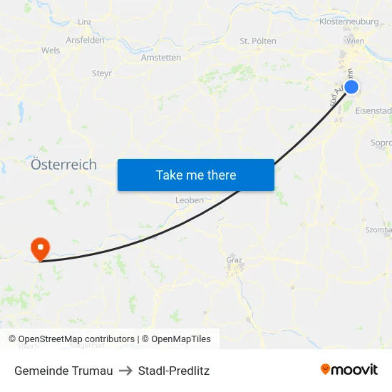 Gemeinde Trumau to Stadl-Predlitz map