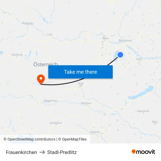 Frauenkirchen to Stadl-Predlitz map