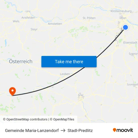 Gemeinde Maria-Lanzendorf to Stadl-Predlitz map