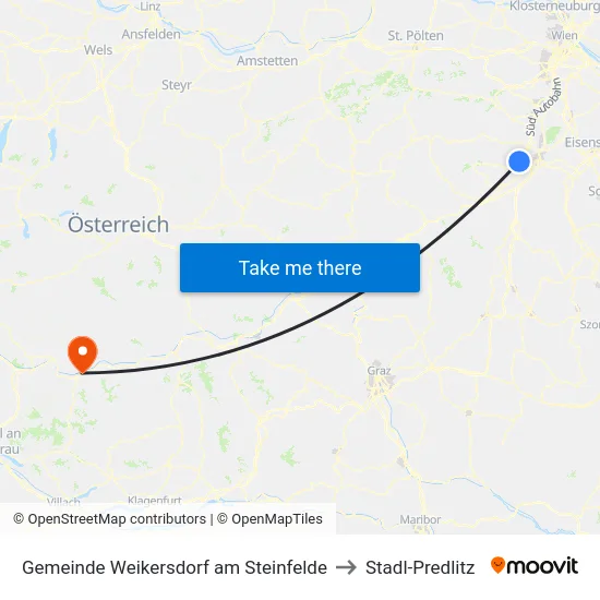 Gemeinde Weikersdorf am Steinfelde to Stadl-Predlitz map