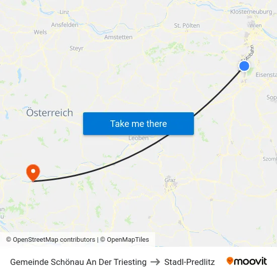 Gemeinde Schönau An Der Triesting to Stadl-Predlitz map